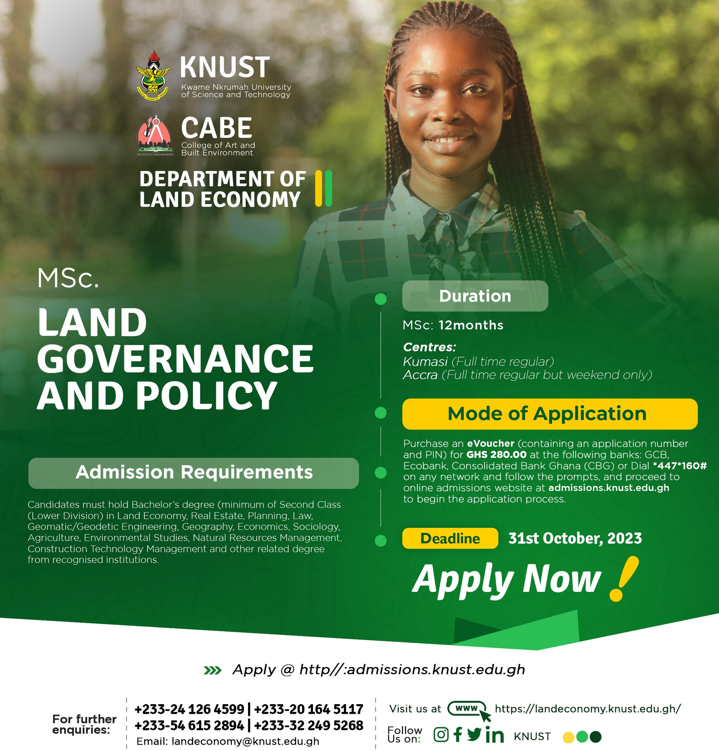 MSc Land Governance and Policy Flyer